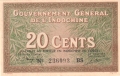 French Indochina 20 Cents, (1939)